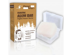 Pearl Shaving Alum Bar (Fitkari) with travel case - 100g 100% Pure Natural Phitkari Stone Bar for water purification, Skin Tightening, Underarm Deodrant| Gentle,Effective & Natural After Shave Lotion alternative| Chemical-Free Shaving Kit Aid,